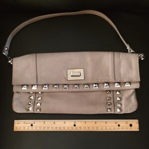Soft Leather Studded Shoulder Bag